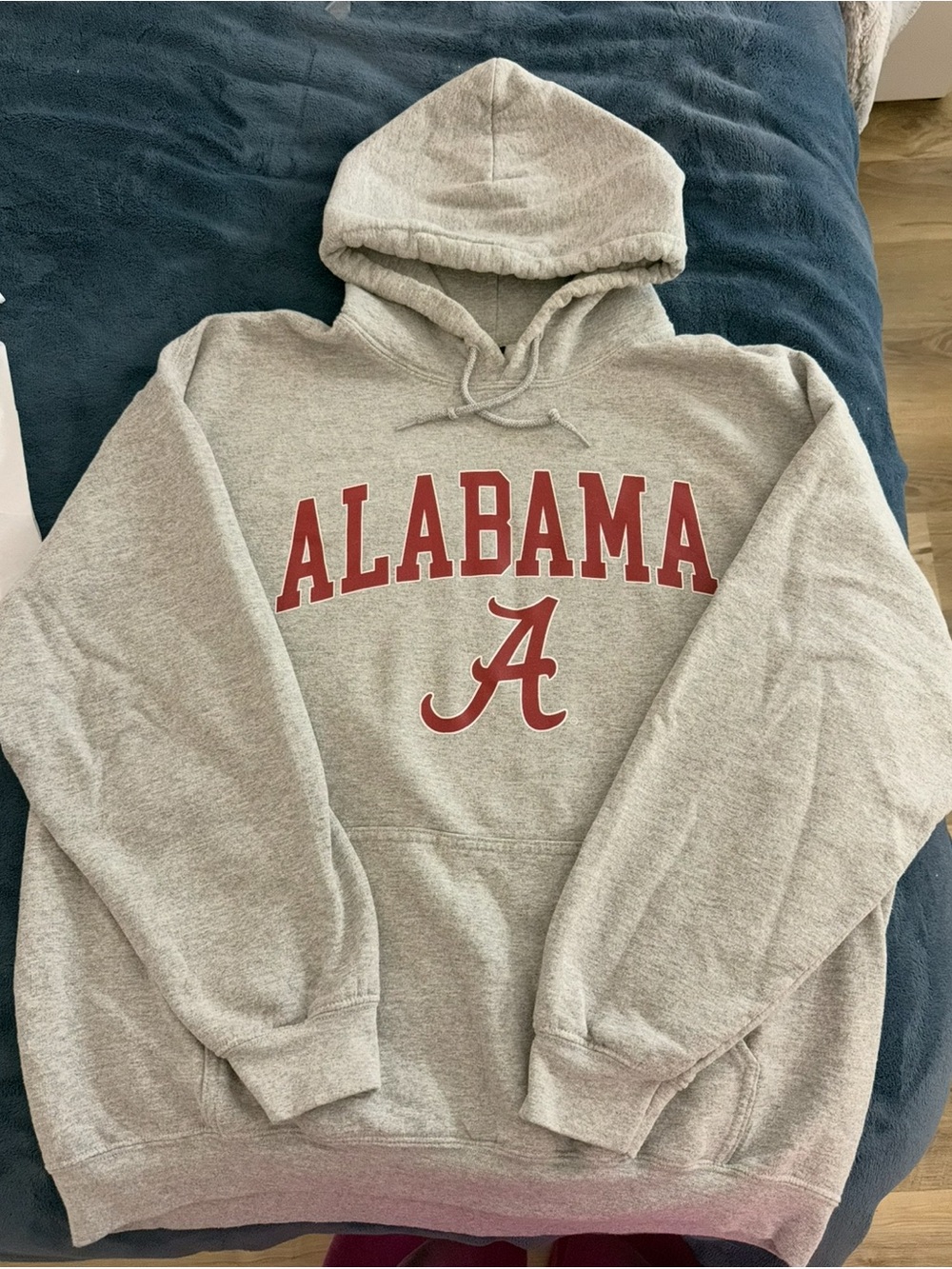 Alabama Gray Hoodie with Crimson Logo